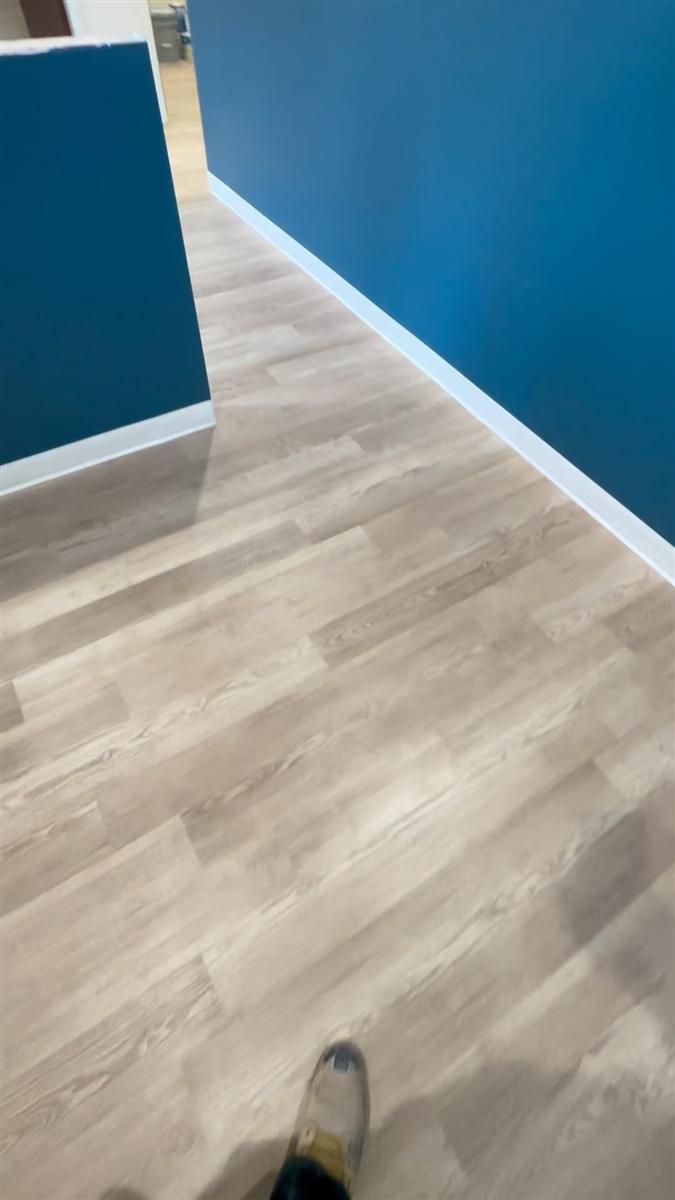 Glue-down LVP in a commercial corridor